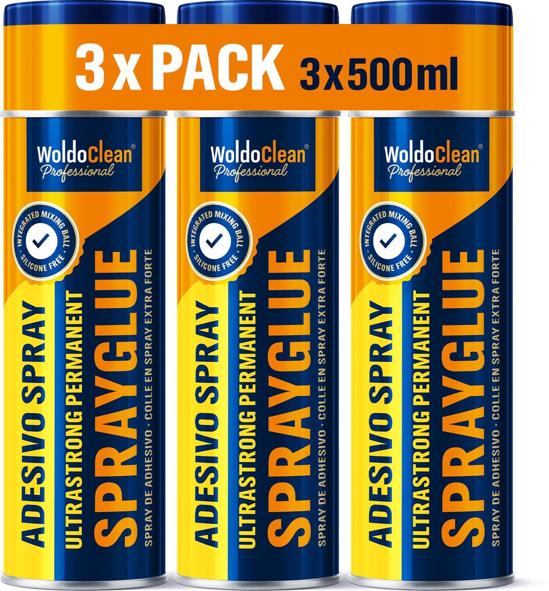 SnelShoppen - Spuitlijm voor Autohemel en Schuim - 3 x 500ml Lijmspray Extra Sterk, Hittebestendig, Transparant, Sneldrogend voor Stof, Vilt, Leer en