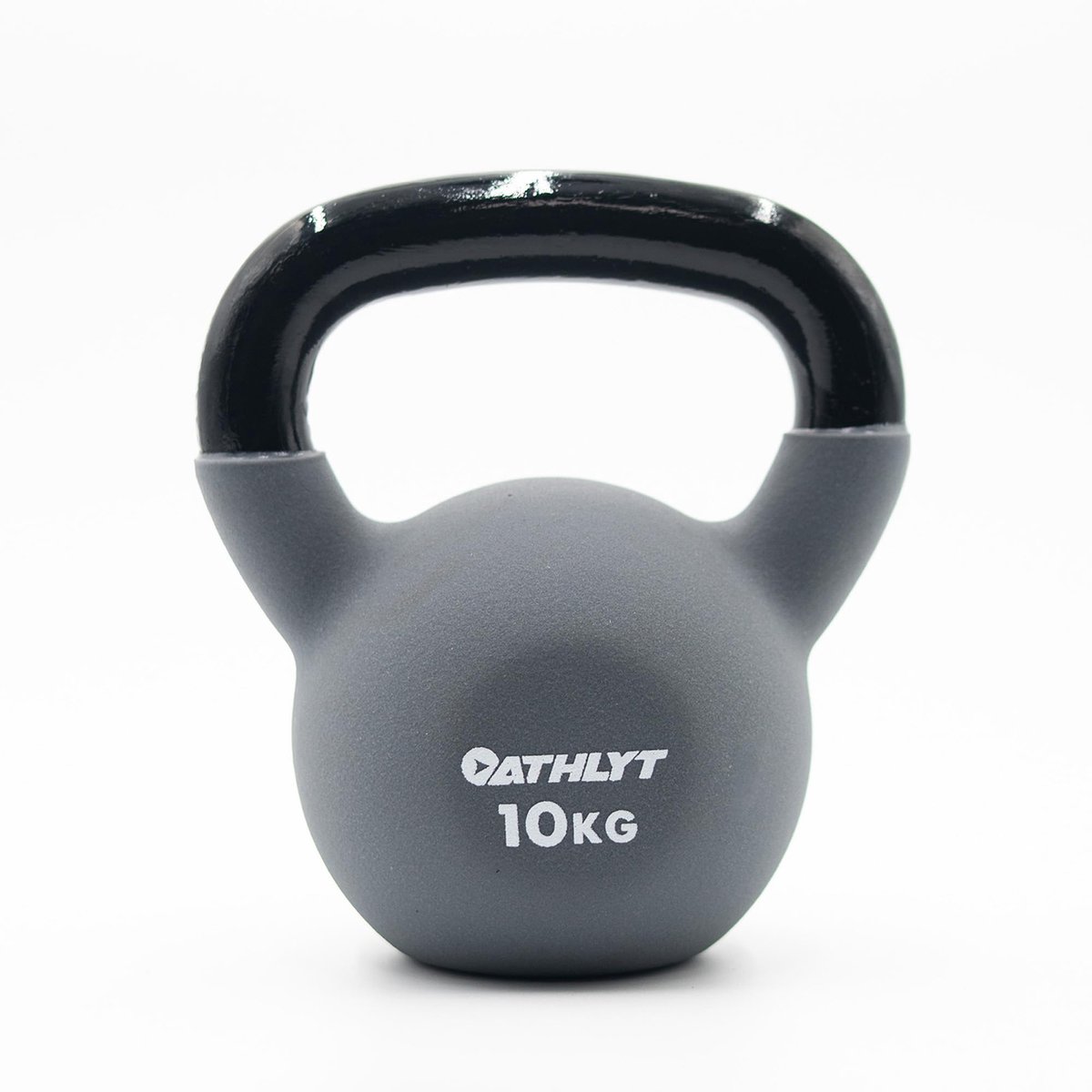 SnelShoppen - Neopreen Kettlebell 10kg - Ideaal voor Thuis Fitness, Krachttraining, Crossfit, Sporten, Verstevigen van Spieren, Zwart