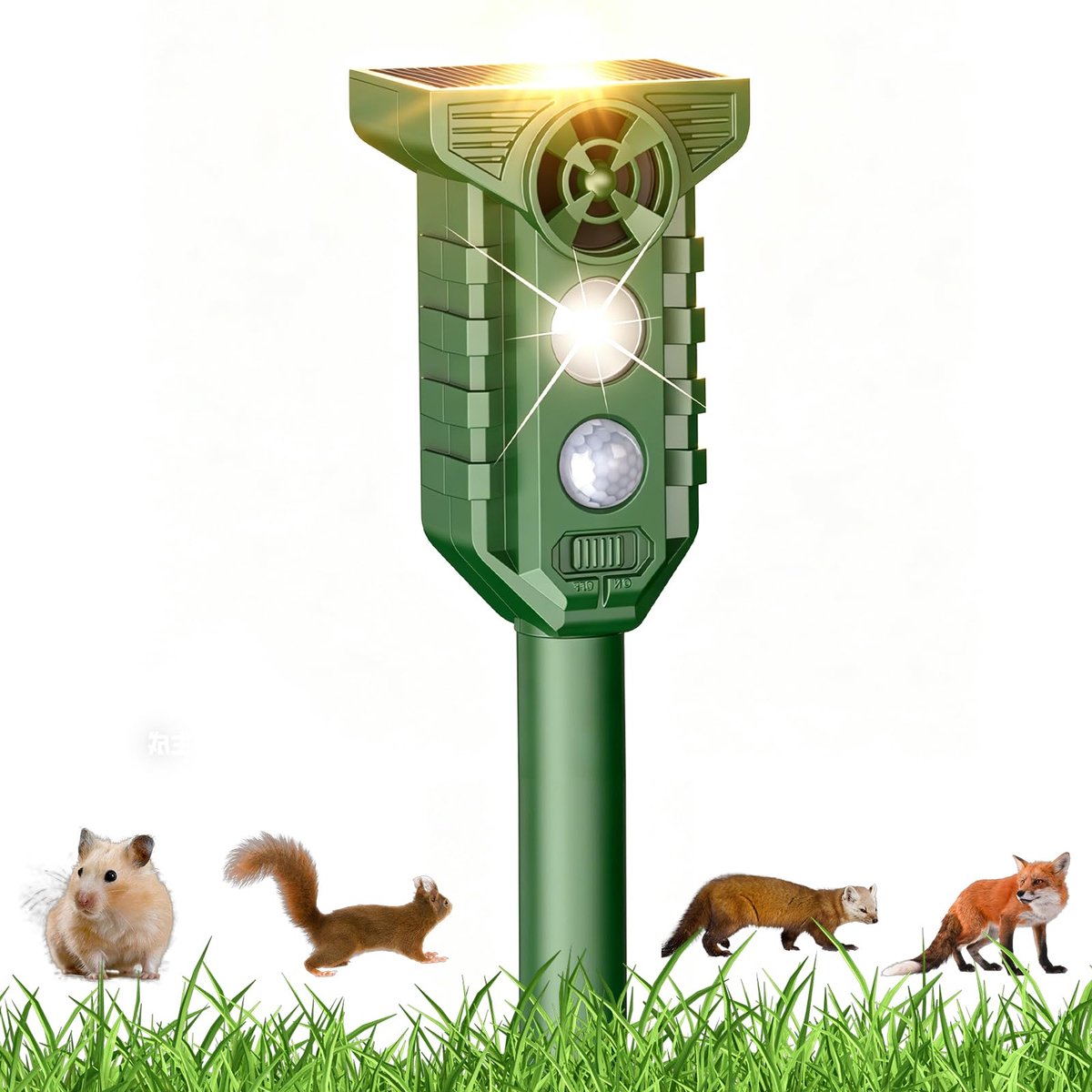 SnelShoppen - 3T6B Ultrasone Kattenverjager op Zonne-energie met Bewegingssensor en Flitslicht, IP65 Waterdicht, Duivenafweer, Katten, Vogels, Honden,