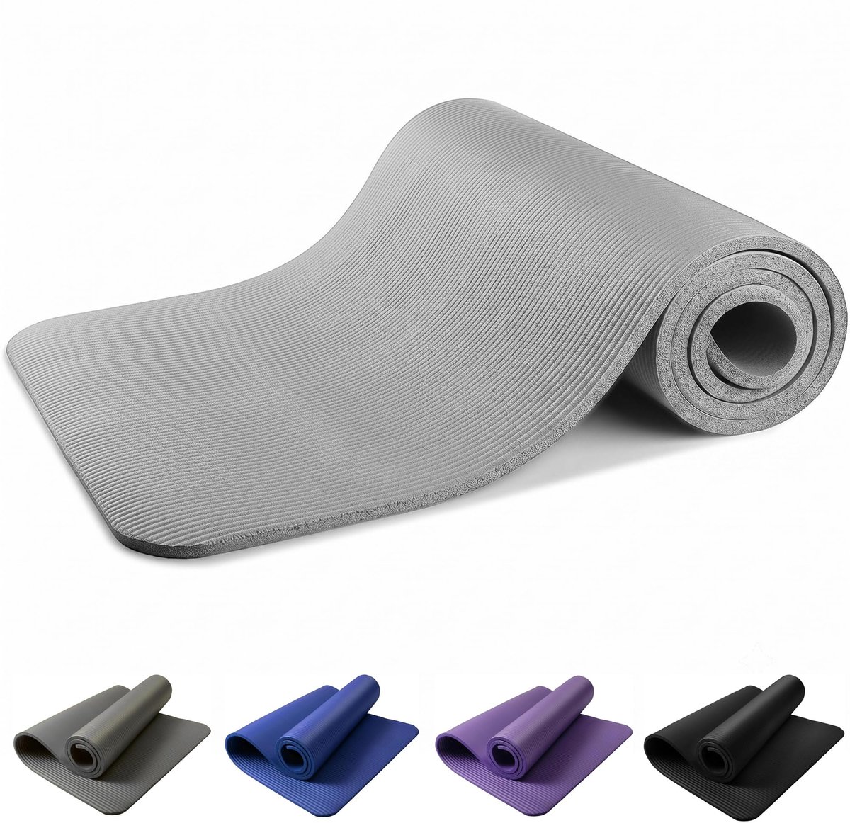 SnelShoppen - Yogamat 10 mm Extra Dikke Antislip Uniseks Trainingsmat 180 x 60 cm - Multifunctionele NBR Schuim Fitnessmat met Draagtas en Riem voor Y