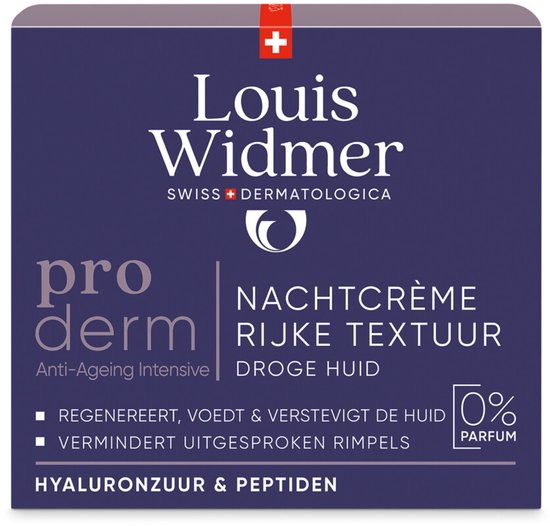 Louis Widmer Proderm Nachtcrème Rijke Textuur Zonder Parfum