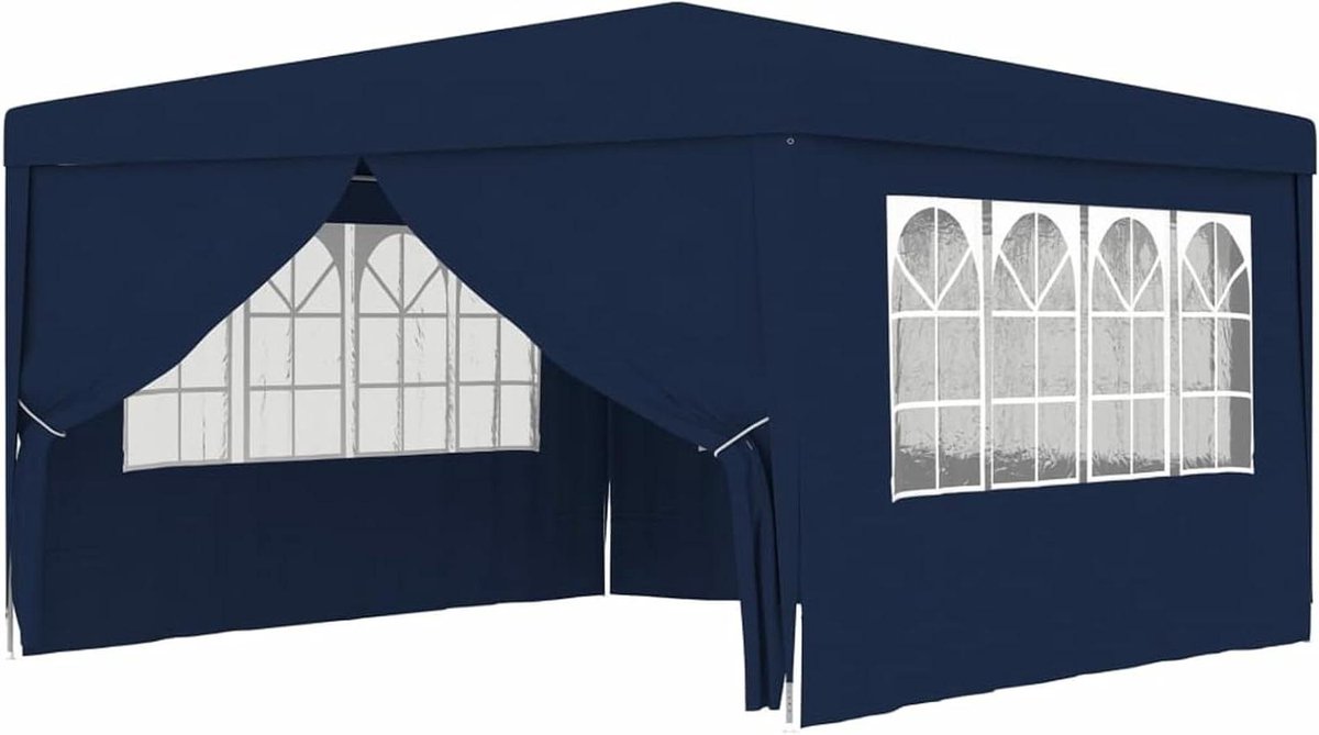 Feesttent met zijwanden - Buiten shelter - Feesten organiseren - UV en waterafstotend - 4x4 meter - Blauw