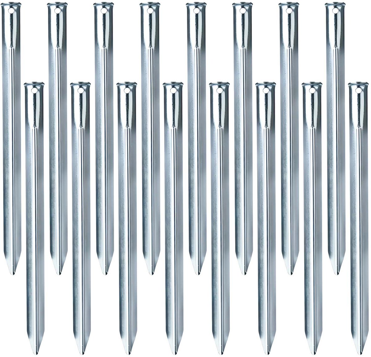 SnelShoppen - 16 Stuks Tentharingen, Zandharingen, Grondankers, Grondpennen, Metalen Haringen, V-Profiel, 30 Cm Voor Camping, Outdoor, Verkenning, Tui