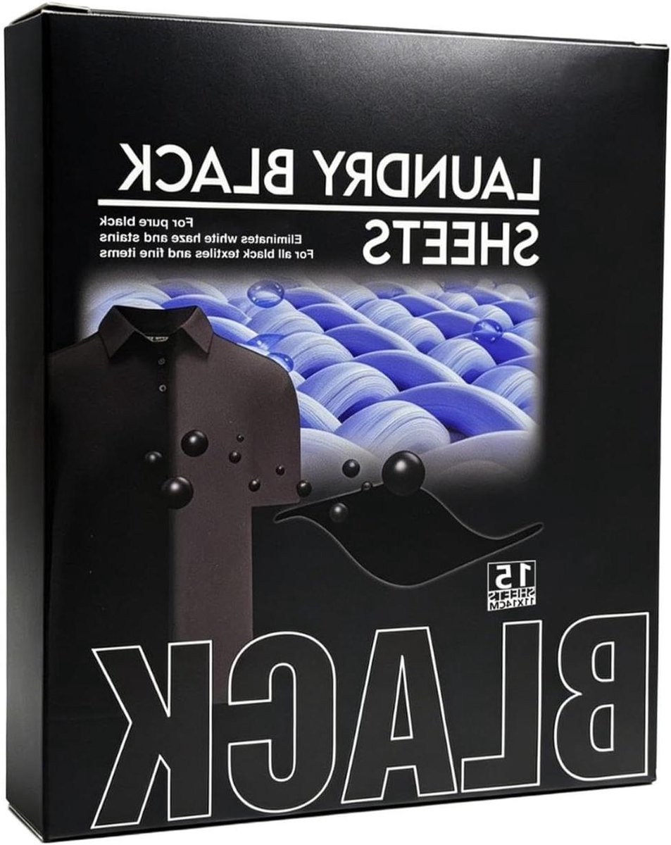 Textielverf Vellen - Kleurherstel Vellen - Kleding Opfrissen - Universeel Wasmachine Geschikt - 15 Stuks - Zwart