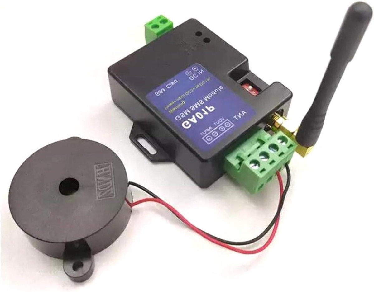 Poortopenerset - Hekopener GSM - Hek Beveiligen - Stroomuitval Alarm - DC5-15V - Zwart