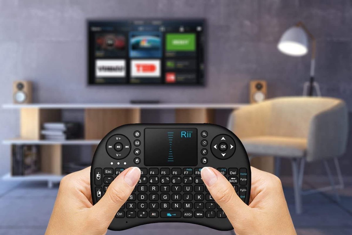 SnelShoppen - Draadloos Mini Toetsenbord met Touchpad 2.4GHz RF voor KODI XBMC Raspberry Pi Android Box HTPC IPTV - Zwart, Compact en Handig voor Thui