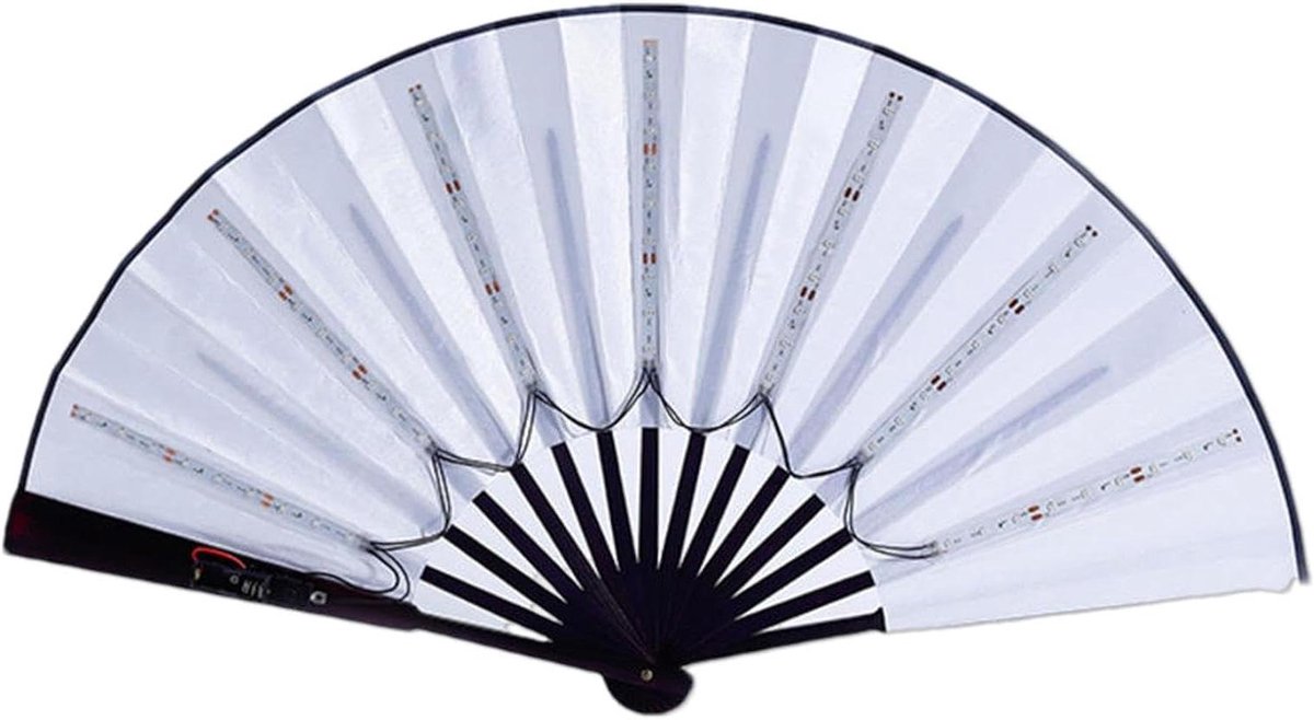 Led Ventilator Waaiers - Chinese Waaiers Lichtgevend - Feestelijke Sfeer Verbeteren - Opvouwbaar Ontwerp - 33 cm - Paars