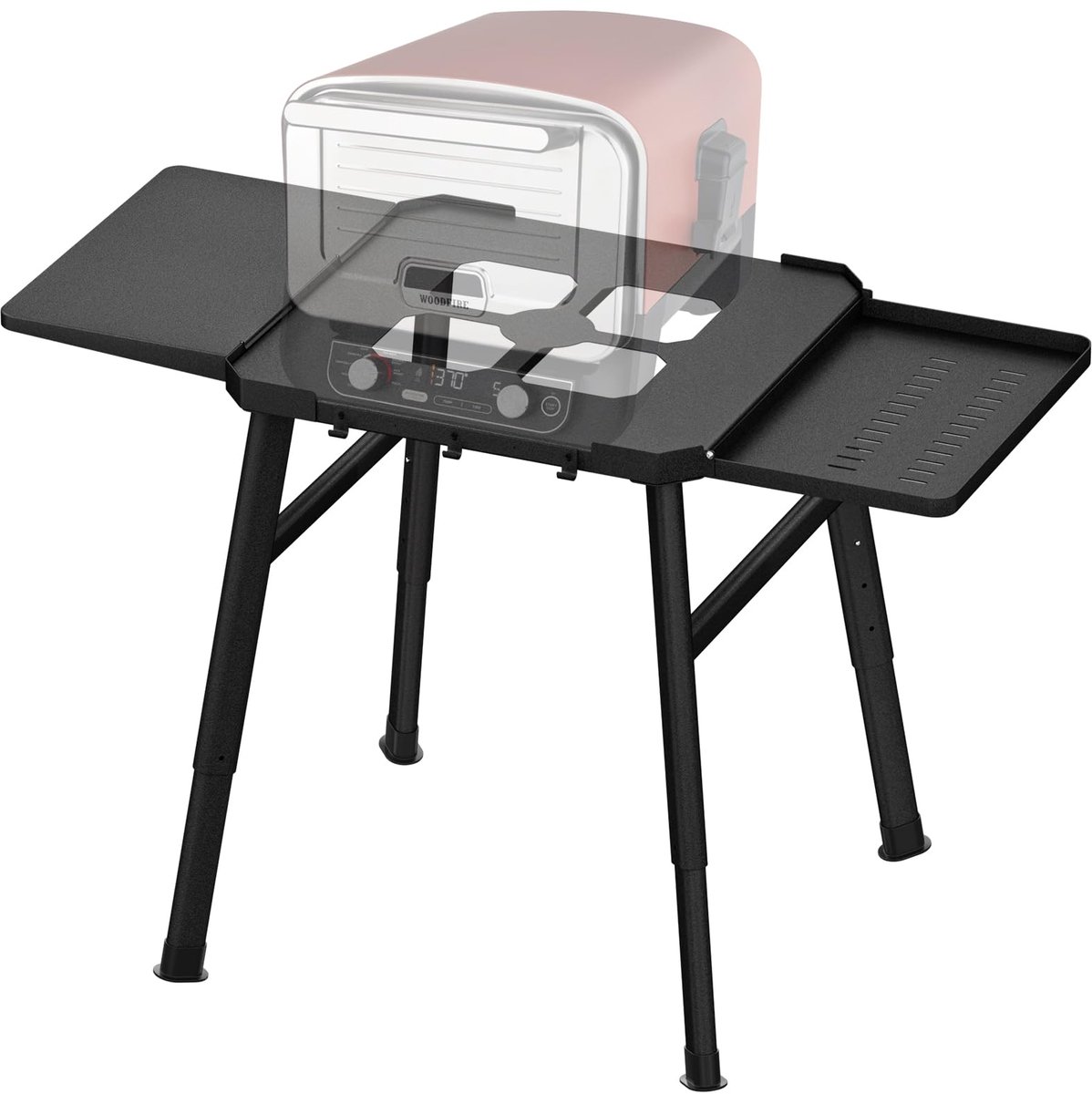 SnelShoppen - Grillstandaard voor Buitenoven en Grill met Beweegbare Bijzettafel, Perfect voor Ninja Woodfire Pizzaoven, Grillaccessoires voor Tuin, C