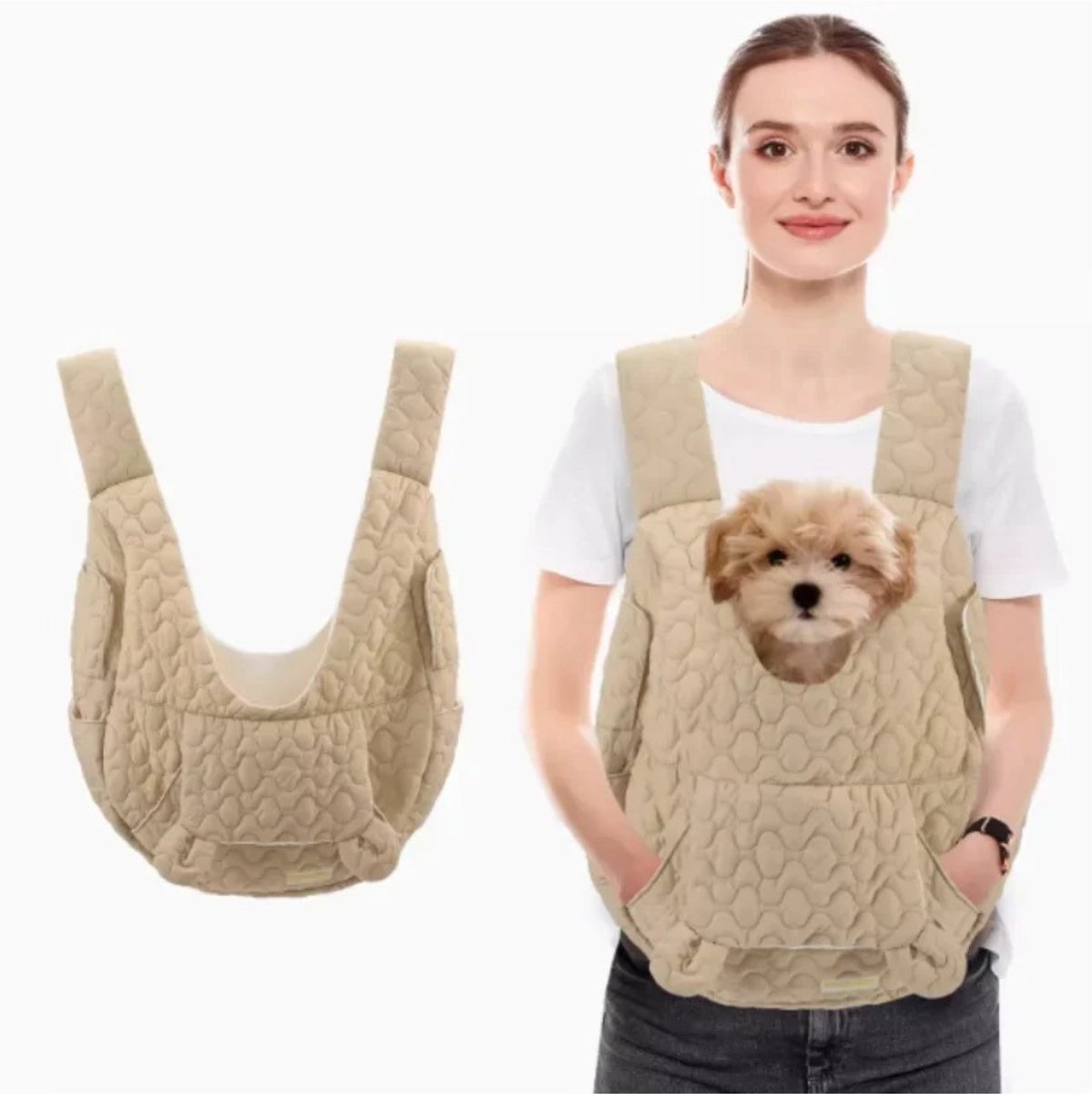 Linkforu - Huisdier Draagtas - Hondenrugdrager - Puppy Draagzak - Gewatteerd - 45 X 45 X 17 Cm – Diverse KLeuren