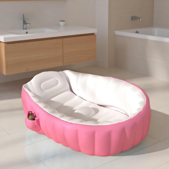 Opblaasbaar Babybad,Opblaasbaar Peuterbad voor Douche met Voetpomp - Antislip Opvouwbaar Babybad Voor Binnenhuis Badkamer Buiten Vakantie — afbeelding 3