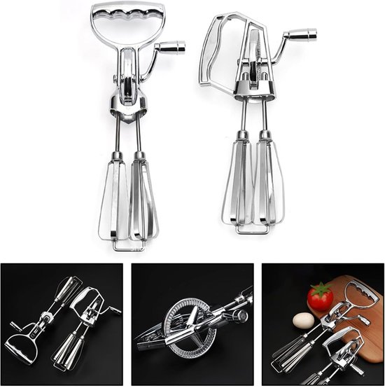Keuken Handmixer - Roerapparaat Zwengel - Bakken en Mengen - Geen Stroom Nodig - 26 x 13 x 7 cm — afbeelding 3