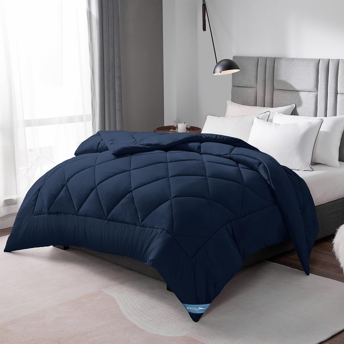 SnelShoppen - Wavve Dekbed 240x260 cm - 4 Seizoenen Ademend Dekbed - 300 g/m² Microvezel - Super Zacht Blauw Slaapdeken voor Comfortabel Slapen