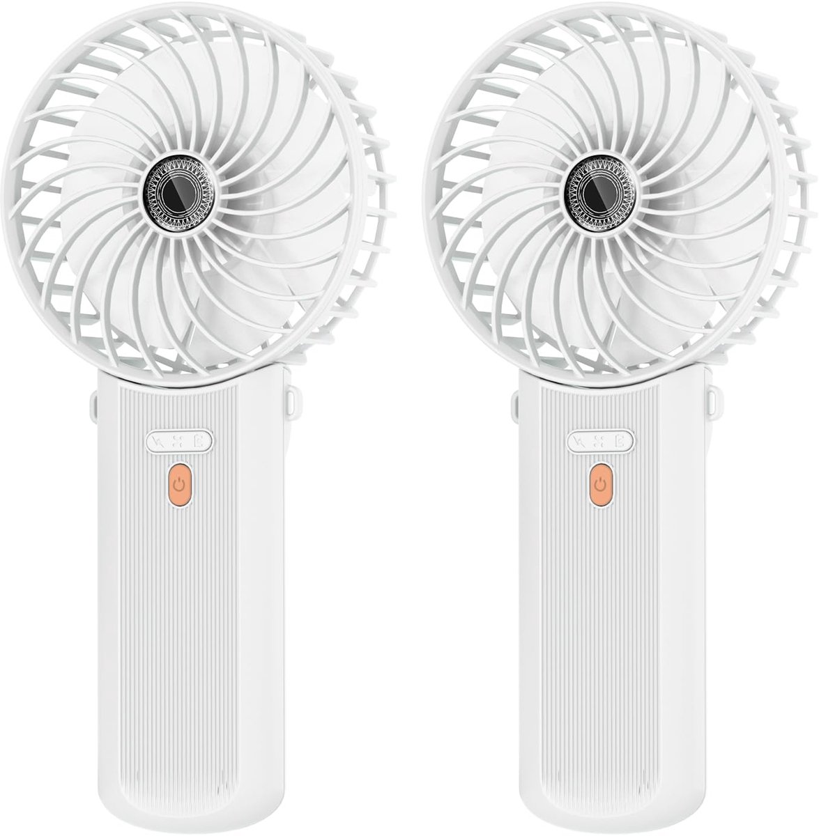 SnelShoppen - Mini Draagbare Ventilator, 2-delige USB Oplaadbare Handventilator met 4 Snelheden, 5,5-16 Uur Werktijd, 180° Opvouwbare Kleine en Stille