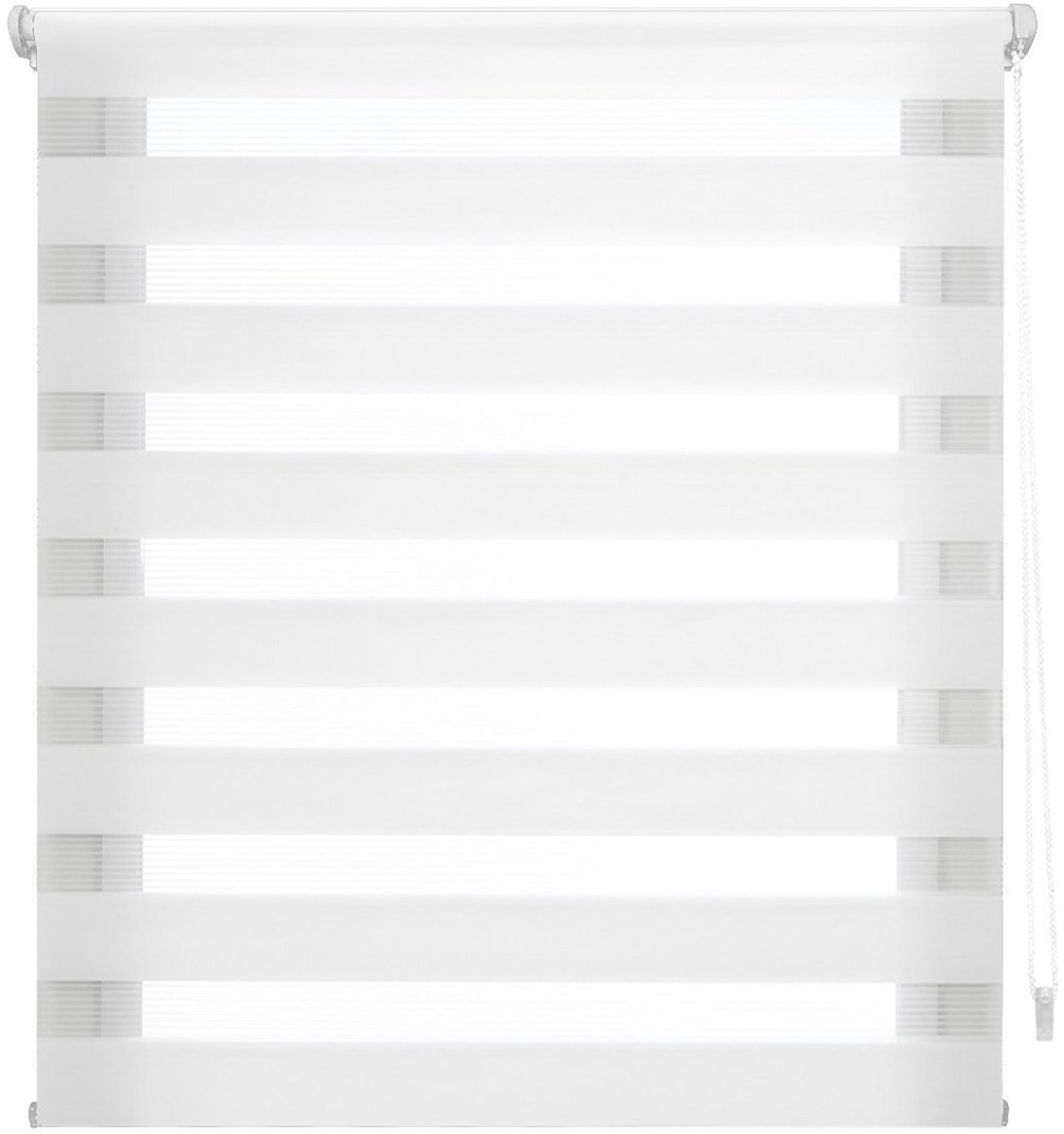 SnelShoppen - Decorblind Dubbellaags Rolgordijn Zonder Gereedschap en Boren, Dag en Nacht, Wit, 140 x 180 cm, Ideaal voor Ramen in Keuken, Woonkamer o