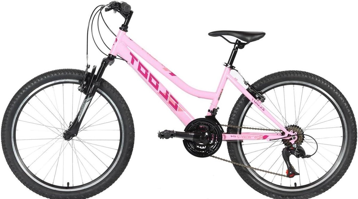 Kinderfiets Meisjes Stadsfiets Schoolfiets Dagelijks Gebruik 18 Versnellingen Shimano 61 cm Roze Wit