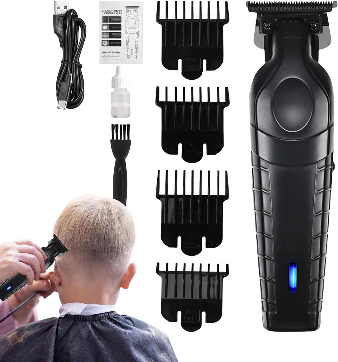 Heren Haar Trimmer - Elektrisch Scheerapparaat - Lichaamsverzorging - Geïntegreerde LED-verlichting - 0.5-10mm - Zwart