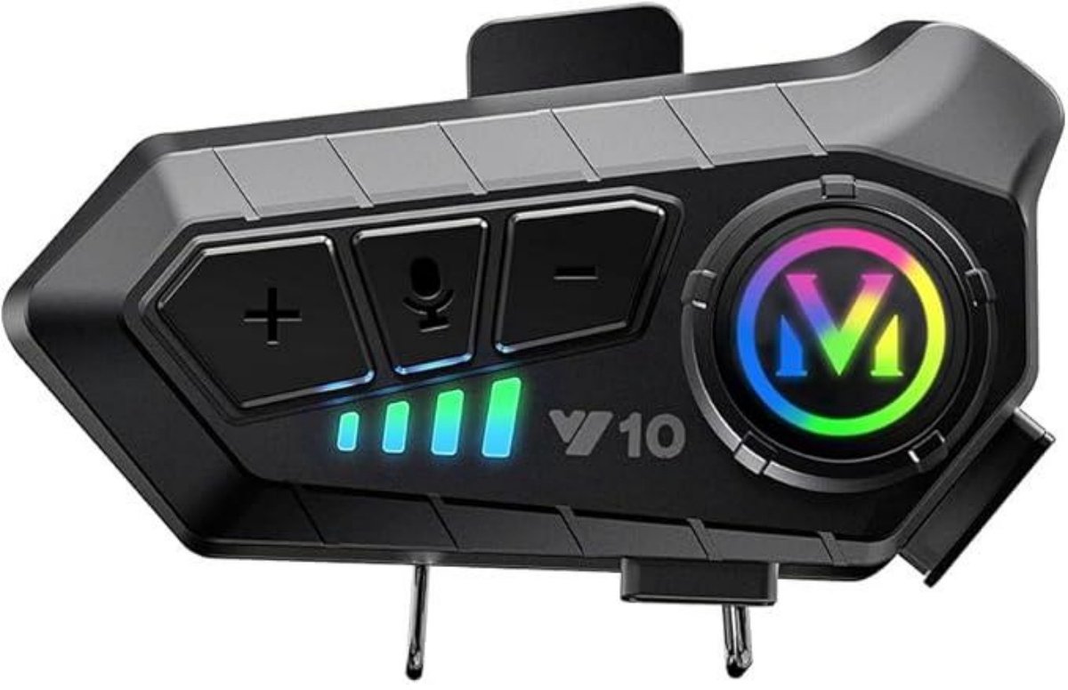GELLDG Motorhelm Bluetooth Headset Y10 - Draadloos Rijden met Lange Batterijduur - HD Gesprekken en Muziek Tegelijk - Geschikt voor Helmgebruik - Kunststof