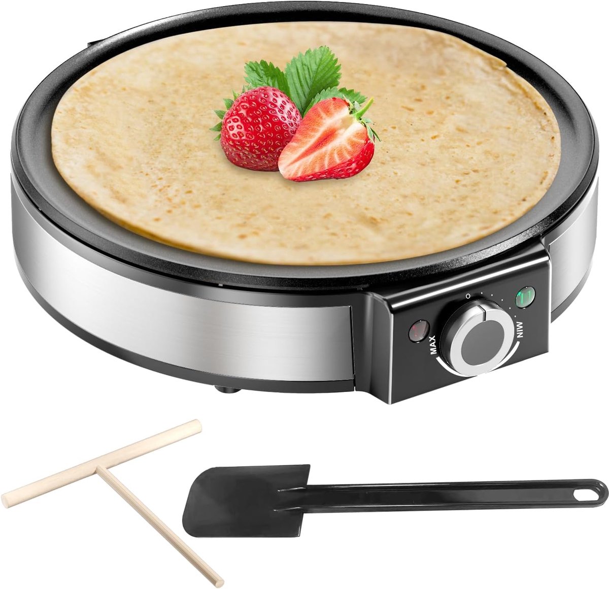 Snailar crêpemaker - 1200 W - plaat 30 cm - zwart
