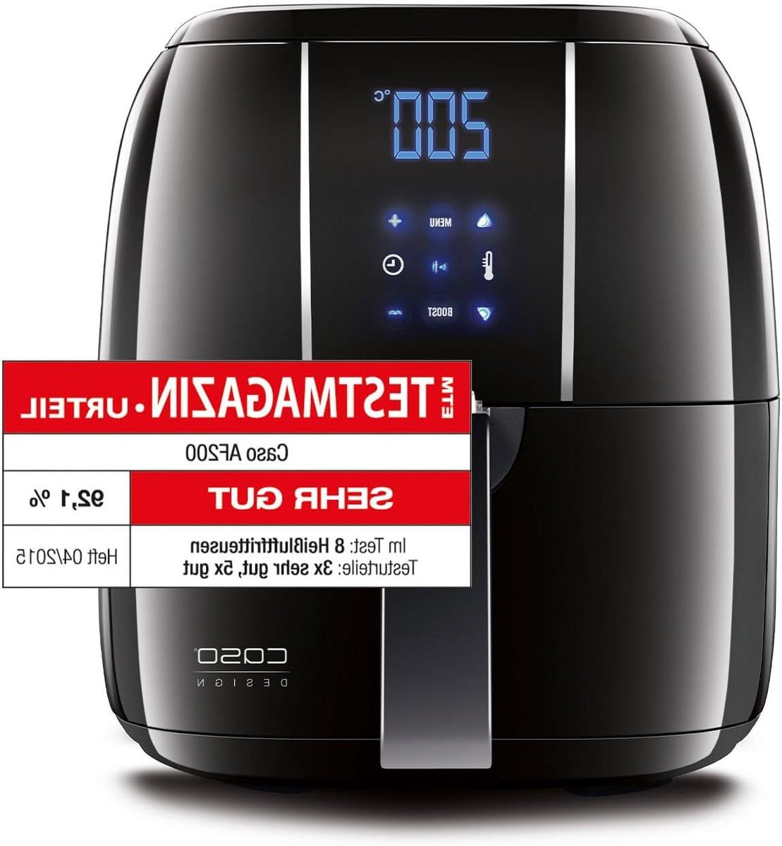 Heteluchtfriteuse Airfryer Frituurpan Gezond Frituren Roestvrijstalen Binnenruimte 3 Liter Zwart