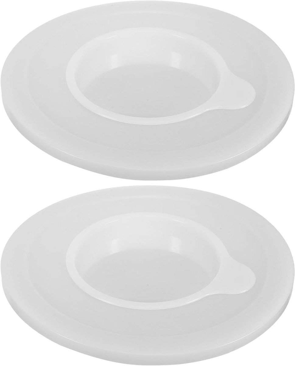 Deksel voor Mengkom - Mixer Accessoire Spatdeksel - Bakken en Mixen - Centrale Inschenkopening - 25x25x1 cm - Wit