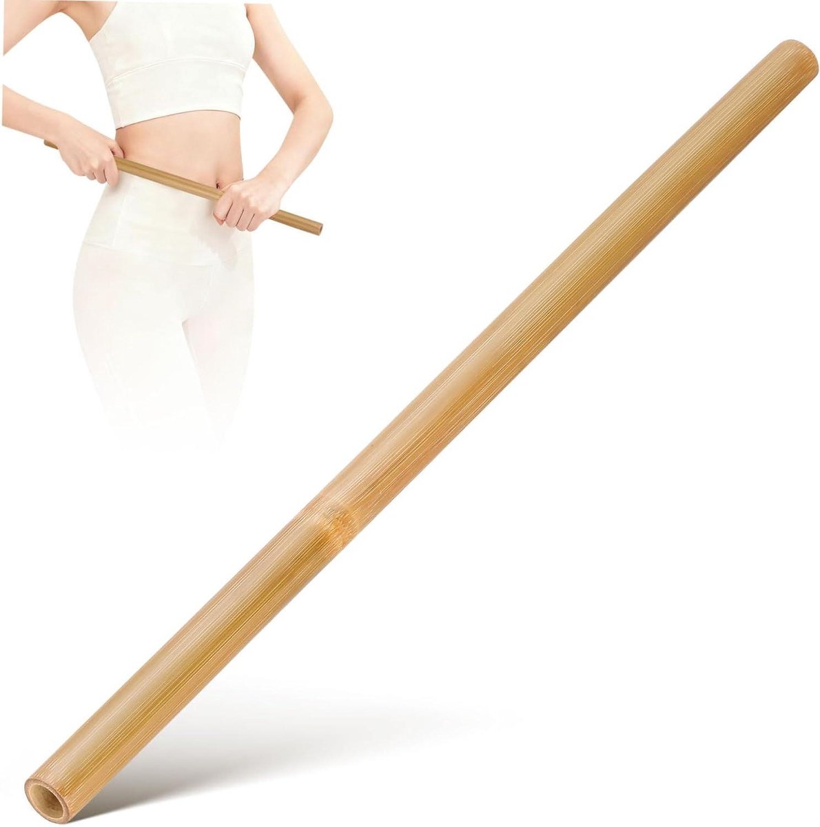 Massage Stick - Massage Staaf - Lichaamsmassage - Ergonomisch Vormgegeven - 42 cm - Lichtbruin