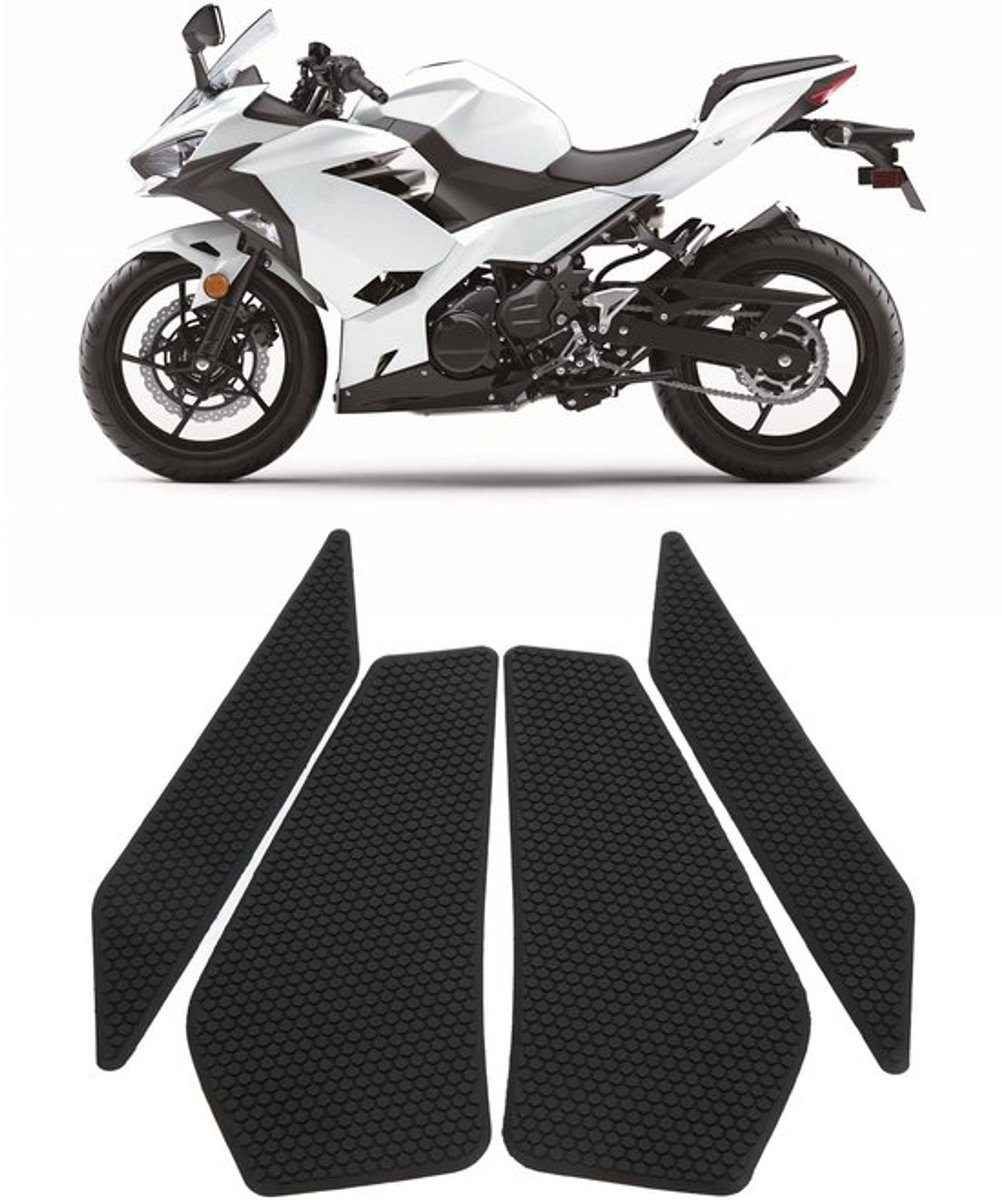 Knie Grip Protector Antislip - Motorfiets Tankpad - Vervanging voor NINJA400 2018-2021 - Rubber - 4 Stuks - Ideale Toepassing
