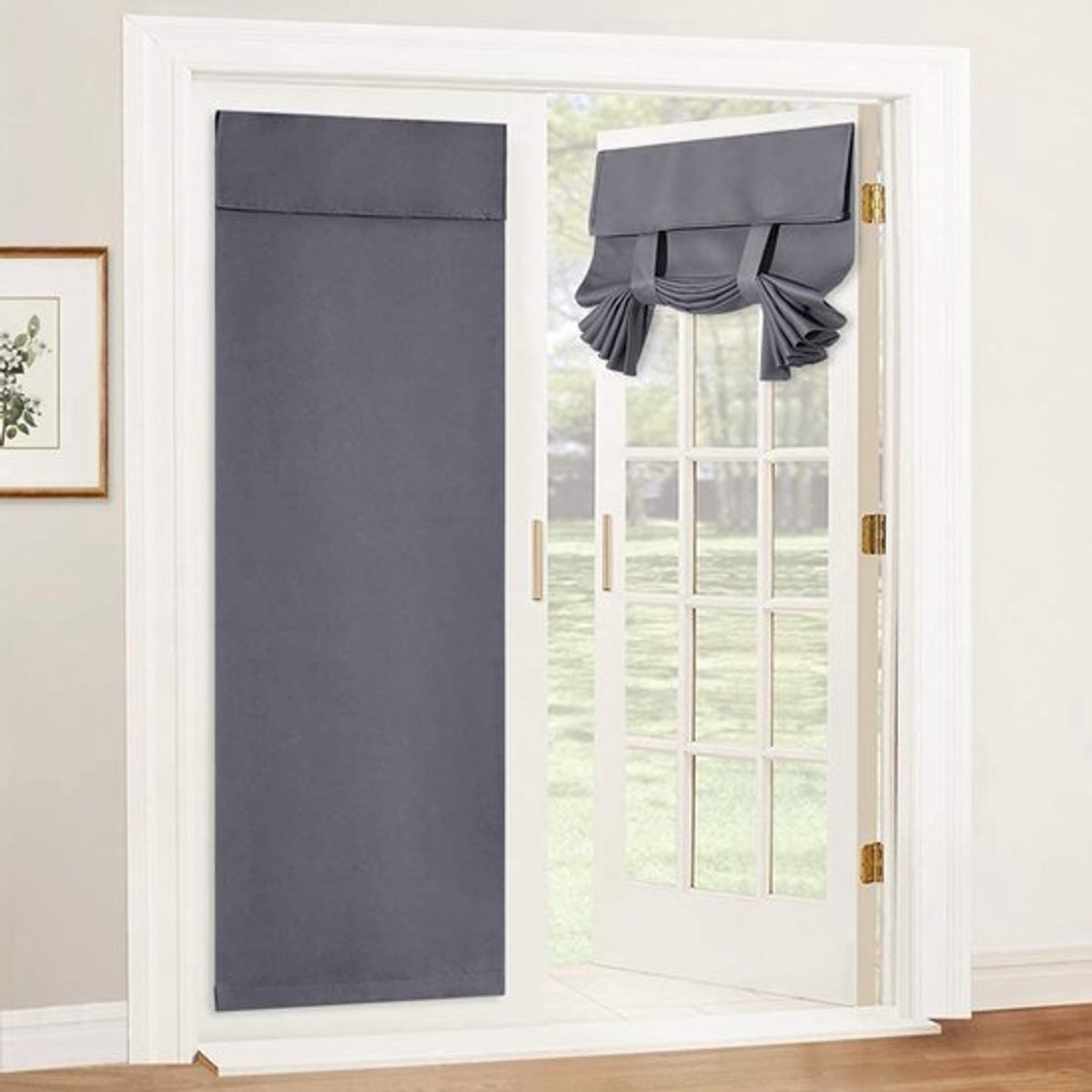 Grijze Verduisteringsgordijnen voor Raamdeuren - 2 Stuks 70 x 240 cm met Klittenbandsluiting