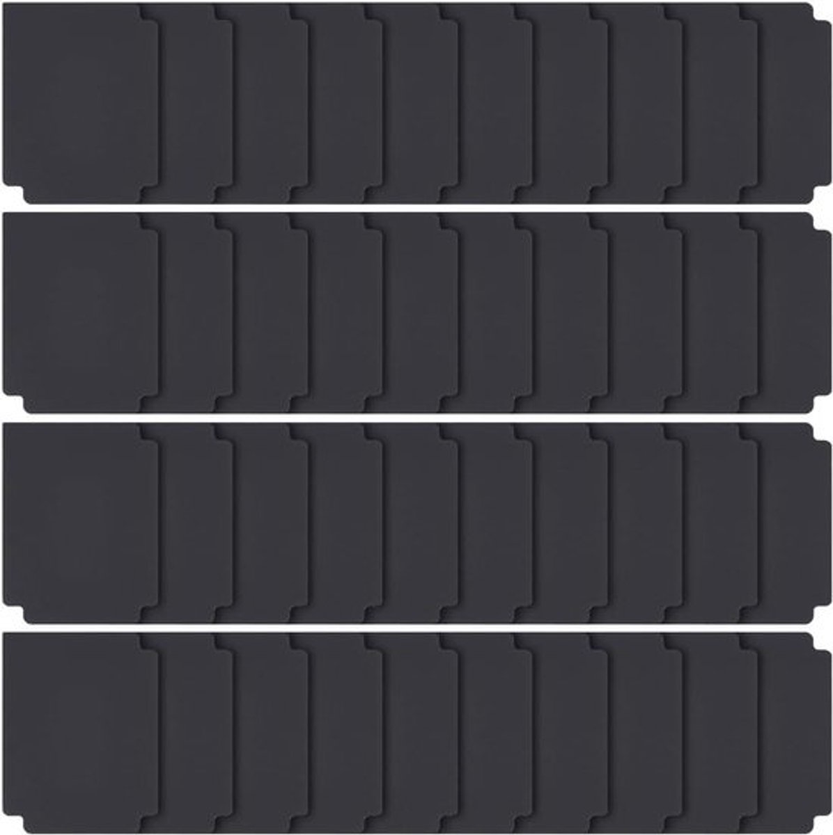 Ruilkaartverdelers - Sorteerlade - Zwarte Kaartscheider - Plastic Bordspel Separator - Game Organizer Opslag - Geschikt voor - Zwart model - 40 Vellen Ruilkaartverdelers - Opbergdoos voor kaartspellen - 6,75 x 9,7 cm.