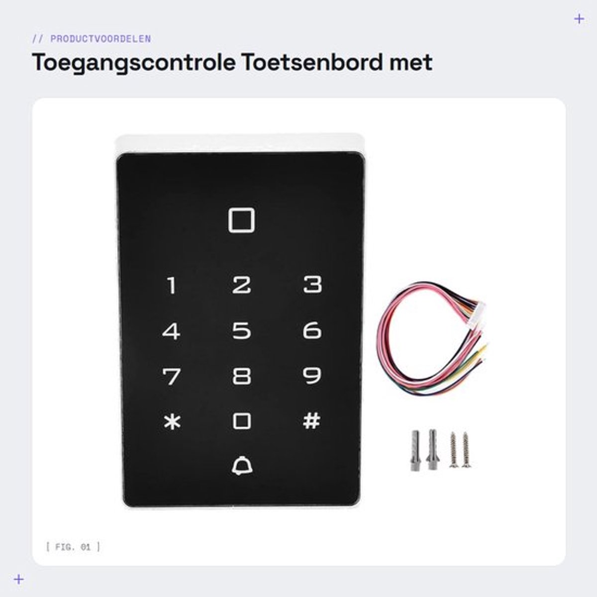 Toegangscontroletoetsenbord Achtergrondverlichting - Deurtoegangscontrole - Aanraaktype - 2000 Gebruikers - Wiegand Toetsenbord - Drie Deuropeningsmethoden - Deuropener