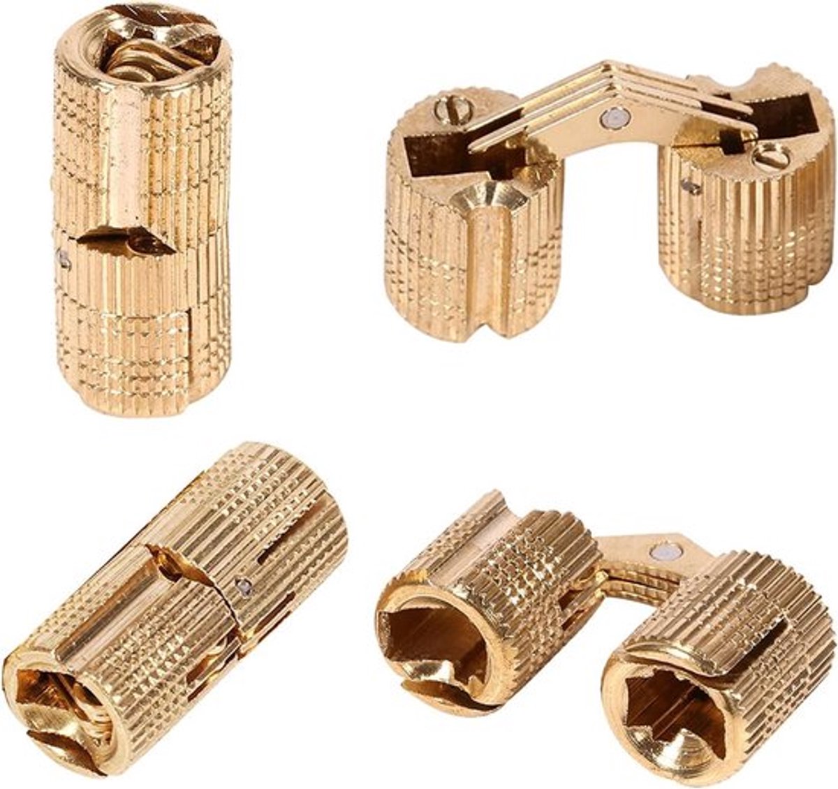 4 stuks Messing Onzichtbare Vat Scharnier voor DIY Sieraden Doos Goud - 12mm