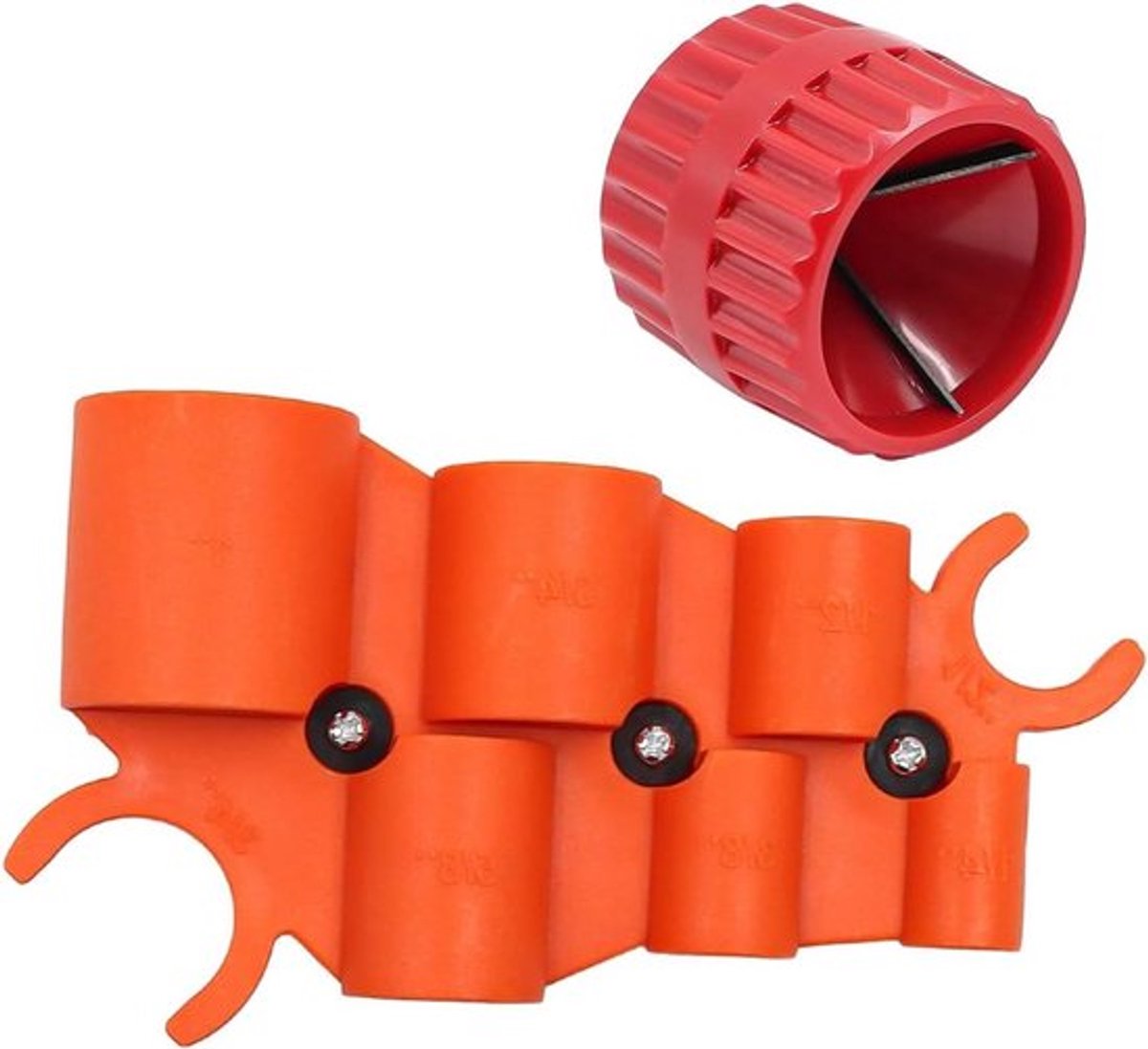 - Pijpontbraamgereedschap - Pijpbuizen Ontbramen - PVC PPR Messing - Binnenste buitenruimer - Afschuiningsgereedschap - Aluminium buizen - Geschikt voor diverse buizen - Diverse maten (1/8'' tot 1-5/8'')