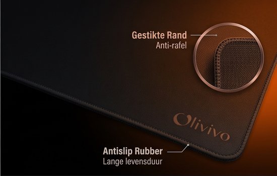 Olivivo® Muismat Zwart - Gaming Mousepad XXL - Onderlegger - Grote Muismat - 90x40 CM - Bureaulegger - Toetsenbord - Anti Slip - Waterproof - Desktop mat