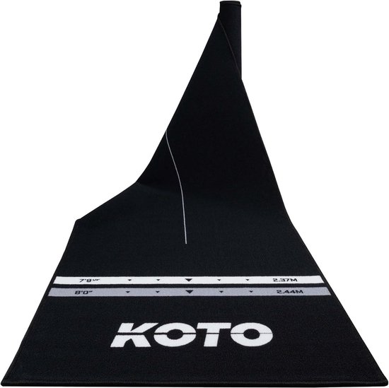 Dartmat - Vloerbeschermer Pijlen - Bescherming Vloer - Met Werplijnen - 285x80cm - Zwart — afbeelding 2