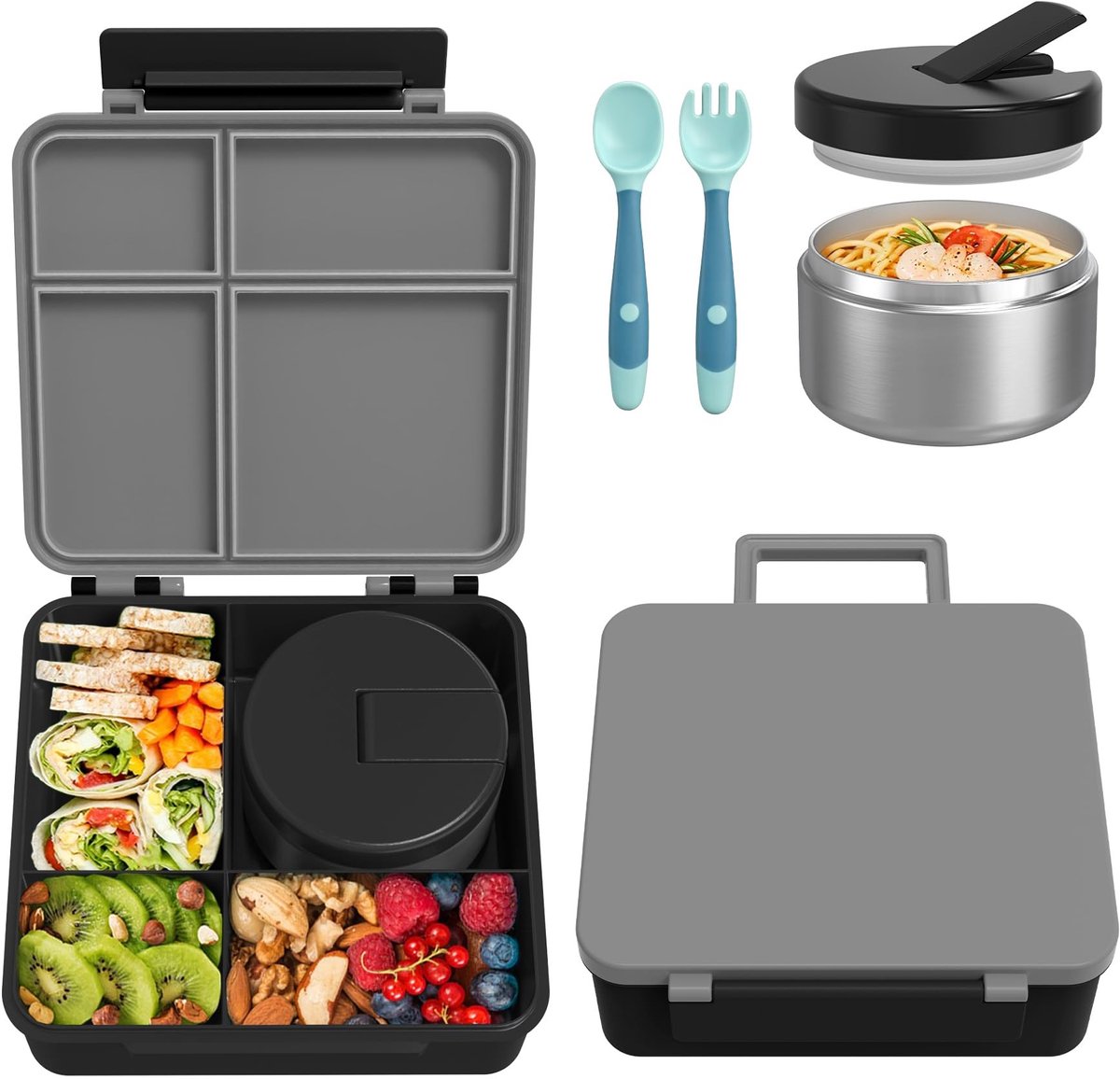 Dailygoods - Kinderen Lunchbox Set met 300ml Thermos Voedselcontainer - Lekvrij en Isolerende Lunchtas