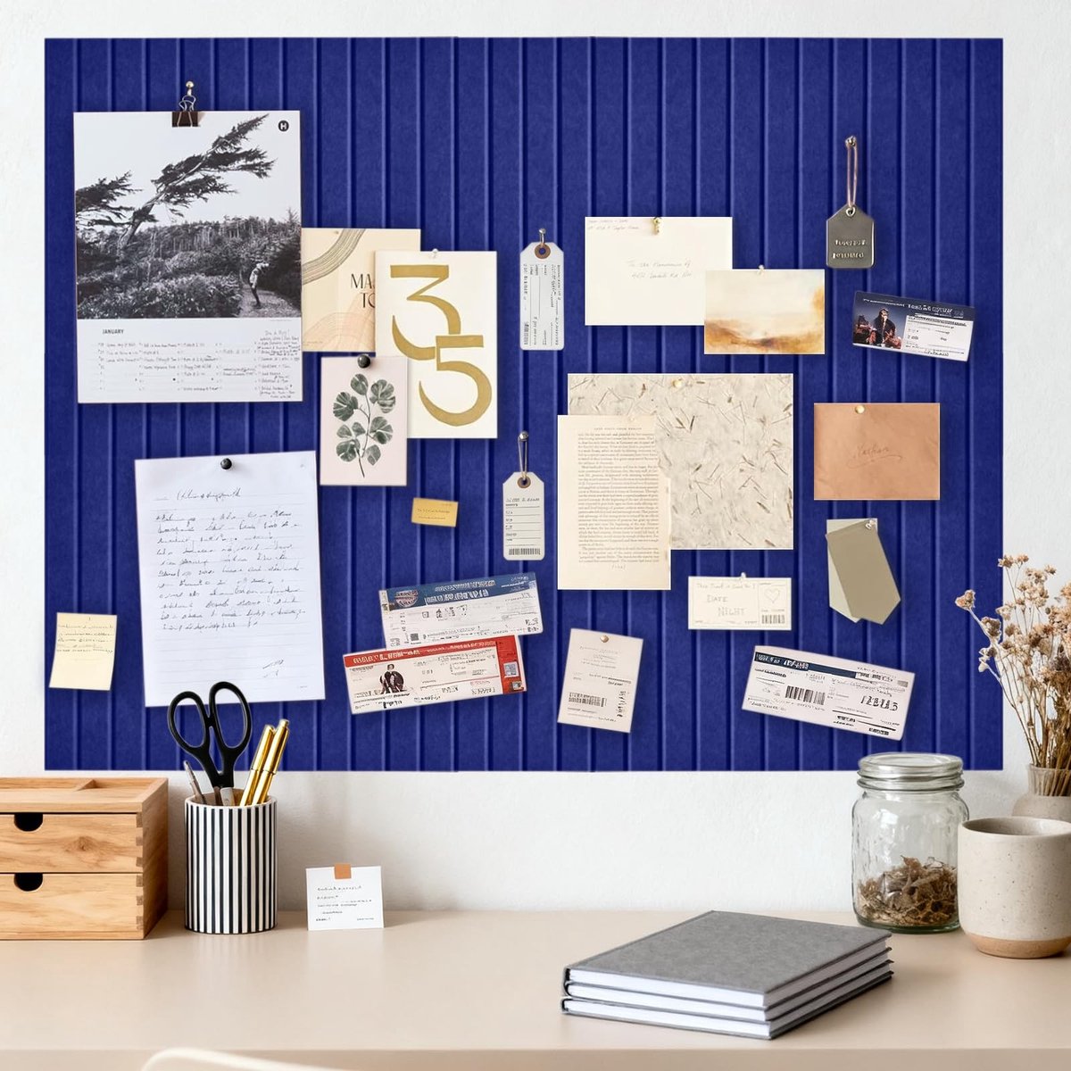 Dailygoods - Modern Vilten Prikbord 40 x 60 cm - Zelfklevend en Opvouwbaar