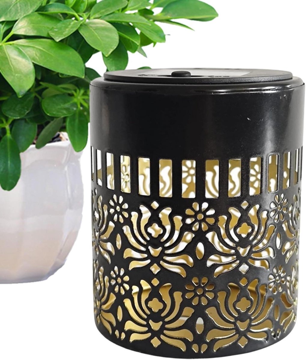 Zonne Heklampen - Terrasverlichting Holle Lamp - Tuin Verfraaien - Gebeeldhouwd Bloemmotief - 117 x 9 x 91 cm