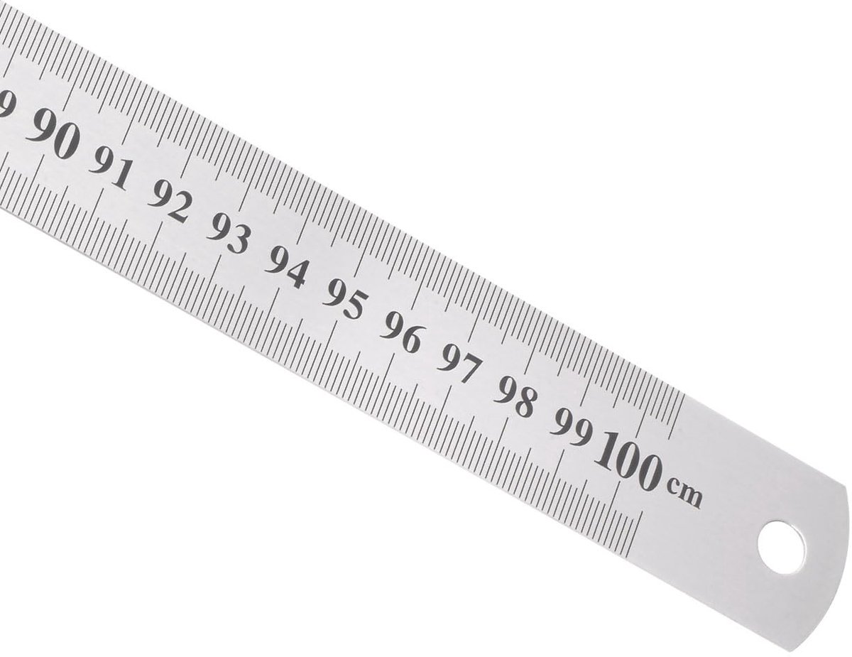Dailygoods - Roestvrij Stalen Liniaal - [1m/40 inch x 1,1 inch] Dubbele Leesgereedschappen