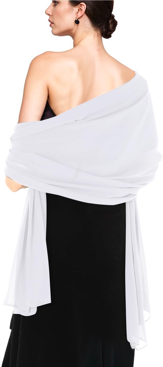 Dailygoods - Chiffon Sjaal Stola voor Dames - Elegante Schouderdoek voor Feestelijke Gelegenheden