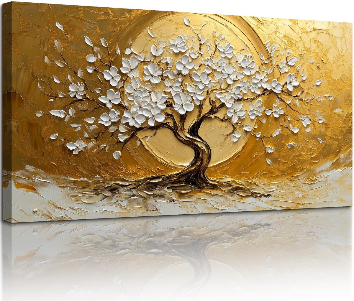 Dailygoods- Muurschildering Groot 50x100 cm - Levensboom - Natuur Landschap - Esthetisch Decor - Voor Woonkamer/Slaapkamer - Canvasprint
