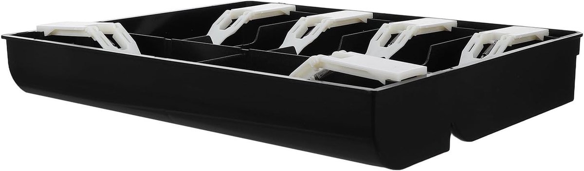 Kassalade Inzetbak - Geldlade Organizer - Geld Beheer - Met Antislip Klemmen - 31.9 x 25.6 x 4.8 cm - Zwart