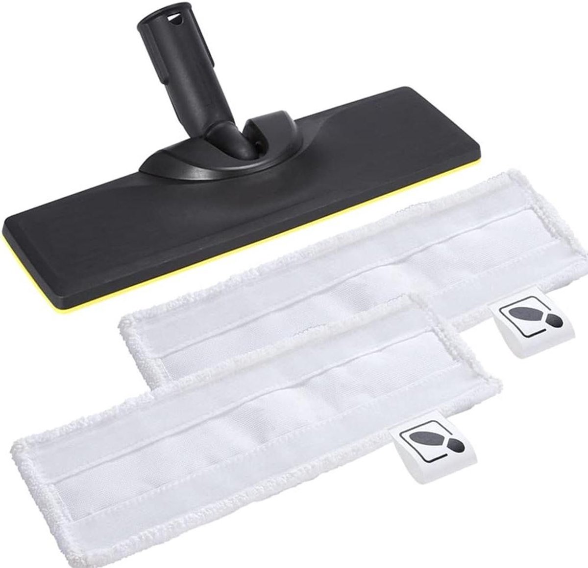 Stoomreiniger Borstelkop - Vloersproeiers Set - Grondig Reinigen - Voor Harde Oppervlakken - 33 x 20 x 5 cm - Zwart
