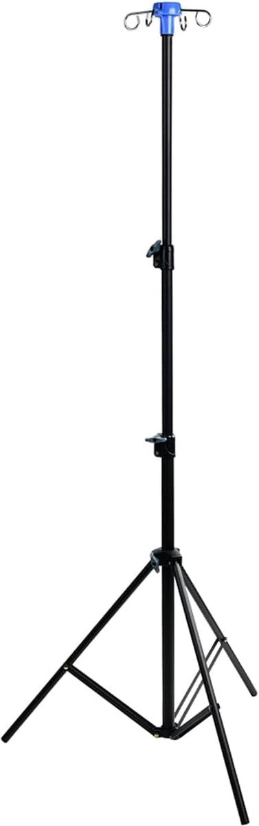 Dailygoods- Infuusstandaard 6,5ft - Opvouwbaar - Verstelbare Hoogte - 4 Haken - 3 Poten - Hoogwaardige Patiëntenzorg - IV Paal