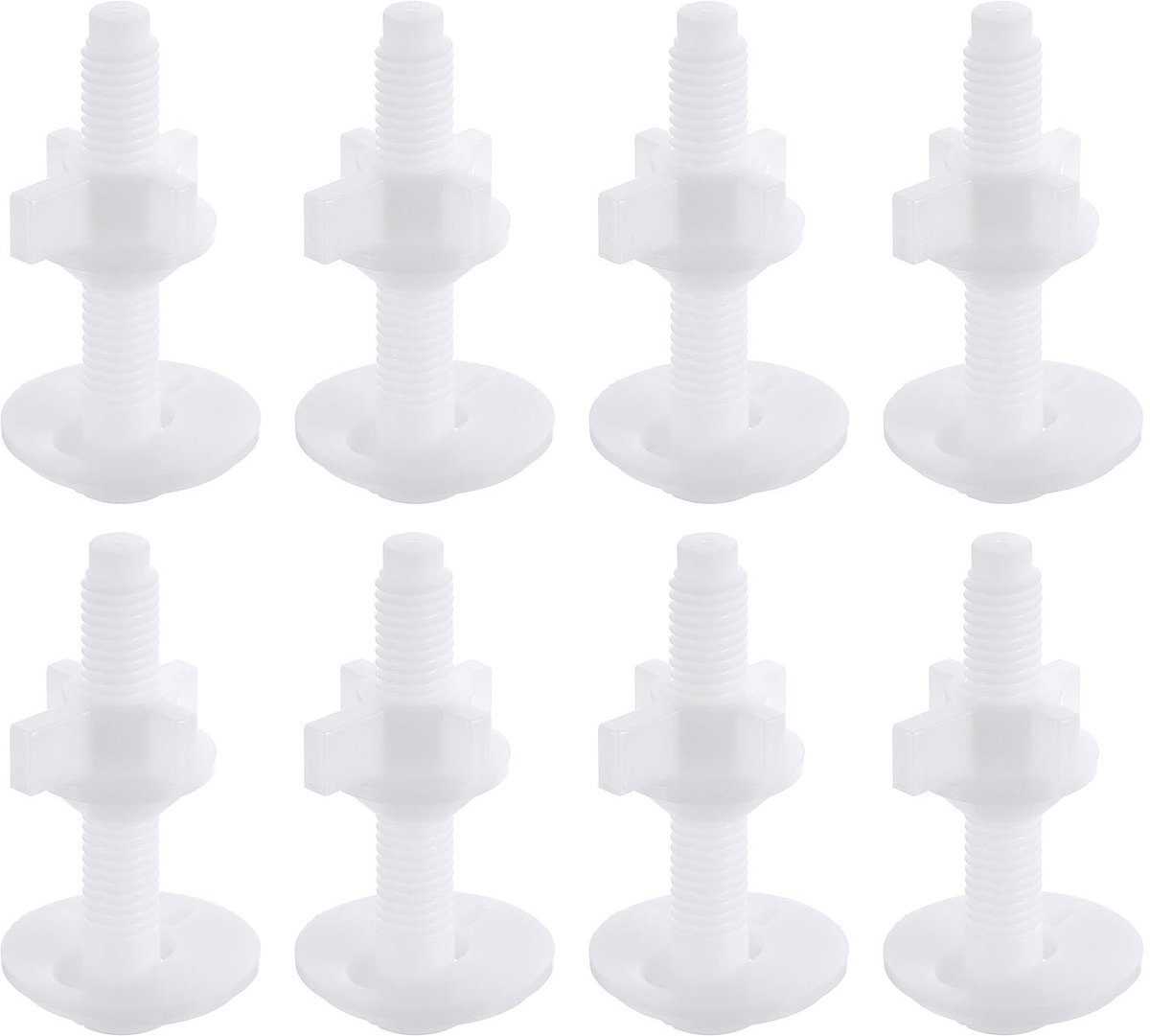 Dailygoods - 8 Stuks Toiletbril Hinge Schroeven - Universele Witte Kunststof Bouten met Moeren