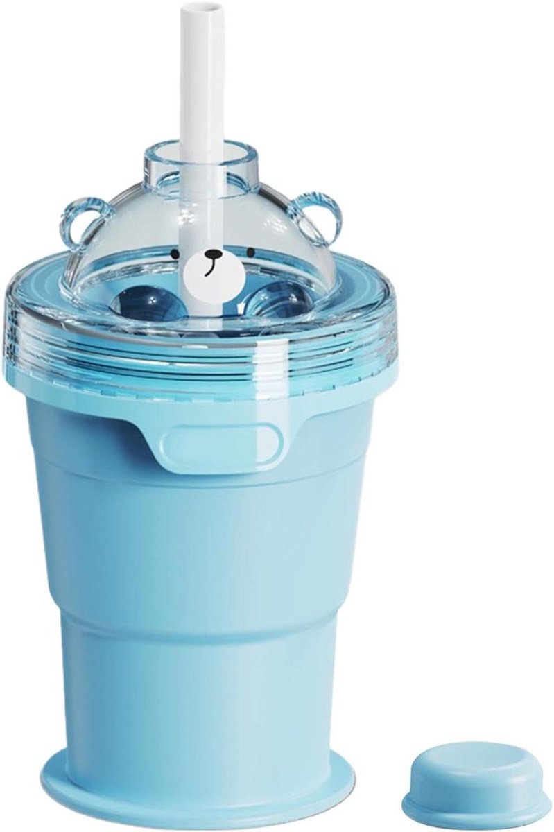 IJsmaker Rietjesbeker - Opvouwbare IJsbeker - Dranken Koelen - Dubbele Functie - 9.1x9.1x15.2 cm - Blauw