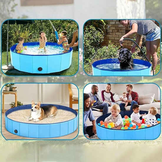 Klein kinderbadje, 120 x 30 cm, antislip, opvouwbaar, draagbaar wastafel, antislip hondenbadkuip, voor terras, binnenplaats, badkamer, buiten, huis, kinderen, puppy's, katten van Klein — afbeelding 4