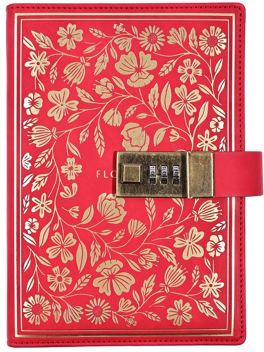 SnelShoppen - NectaRoy Dagboek B6 - PU-leer Notitieboek met Slot - Europese Stijl Schrijfboek voor Kantoor, School, Studenten, Verjaardagscadeau, 200x