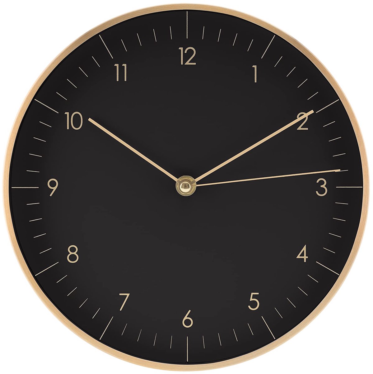 SnelShoppen - Moderne Scandinavische kwarts wandklok 24cm - Stil uurwerk - Noords design - Zwart - Perfect als cadeau voor verhuizing, inwijding of ke