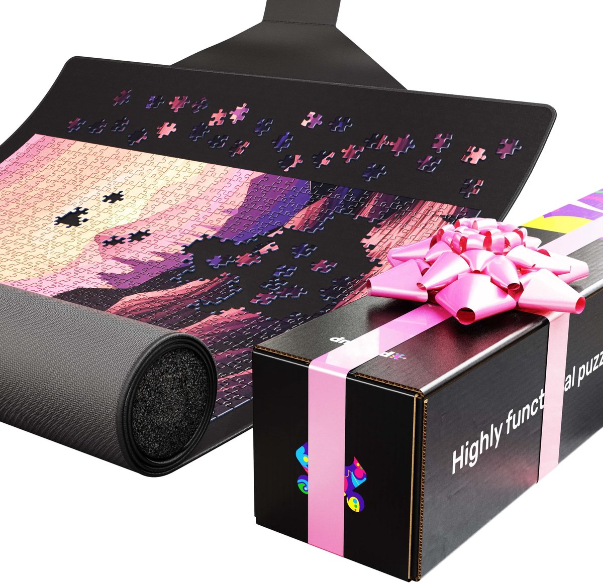 SnelShoppen - Premium Puzzelmat tot 1500 Puzzelstukjes - 65 x 120 cm - Eenvoudig Opgerold met Velcro Sluiting - Ideaal voor Thuis, Kinderen, Feesten e
