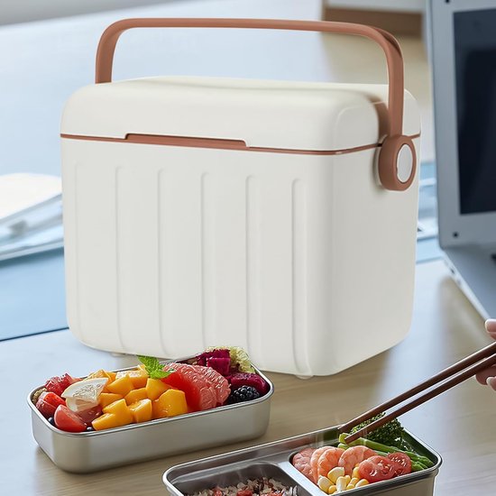 Koelbox met Accu's - Thermobox Draagbaar - Reizen en Dagelijks - Geavanceerde Hittebescherming - 6 Liter - Wit van Koelbox. — afbeelding 4
