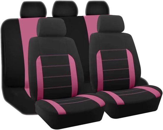 Autostoelhoezen Set - Zetelbeschermers - Auto Interieur - Universele Pasvorm - Volledige Set - Roze